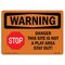 Signmission Safety Sign, OSHA WARNING, 7" Height, Rigid Plastic, Danger This Site Is Not A Play, Landscape OS-WS-P-710-L-12040 - alternate 1